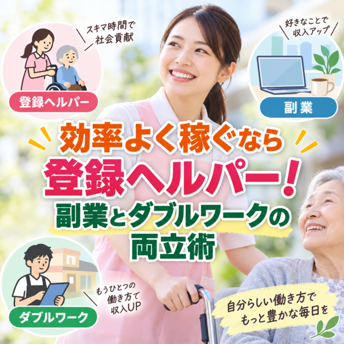 効率よく稼ぐなら登録ヘルパー！副業とダブルワークの両立術