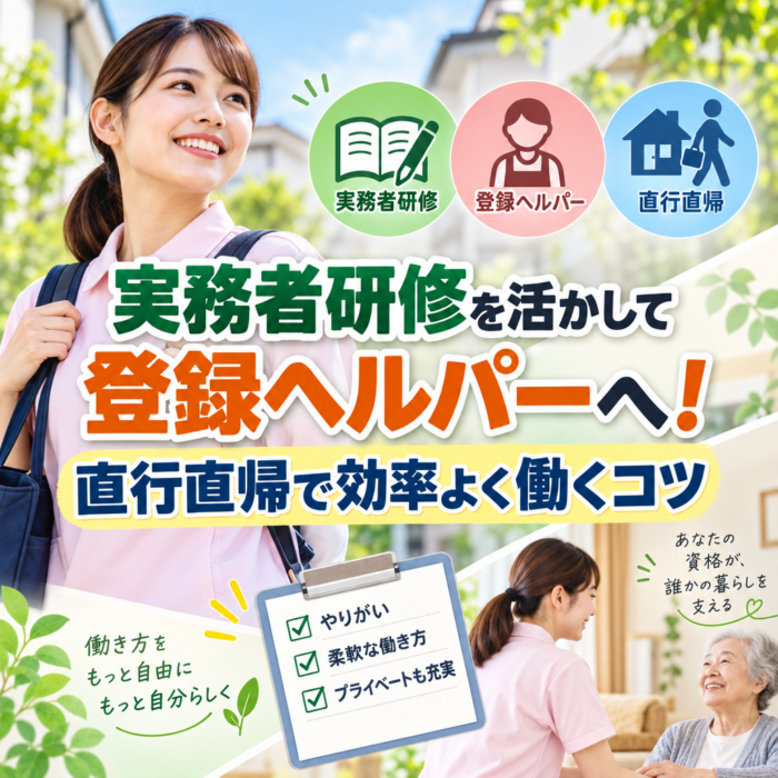 実務者研修を活かして登録ヘルパーへ！直行直帰で効率よく働くコツ
